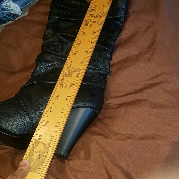 Rampage Black Vegan Leather Boots Sz. 9 - Picture 4 of 5